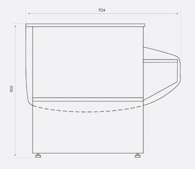 Прилавок кассовый CRYSPI OCTAVA KNP без боковин